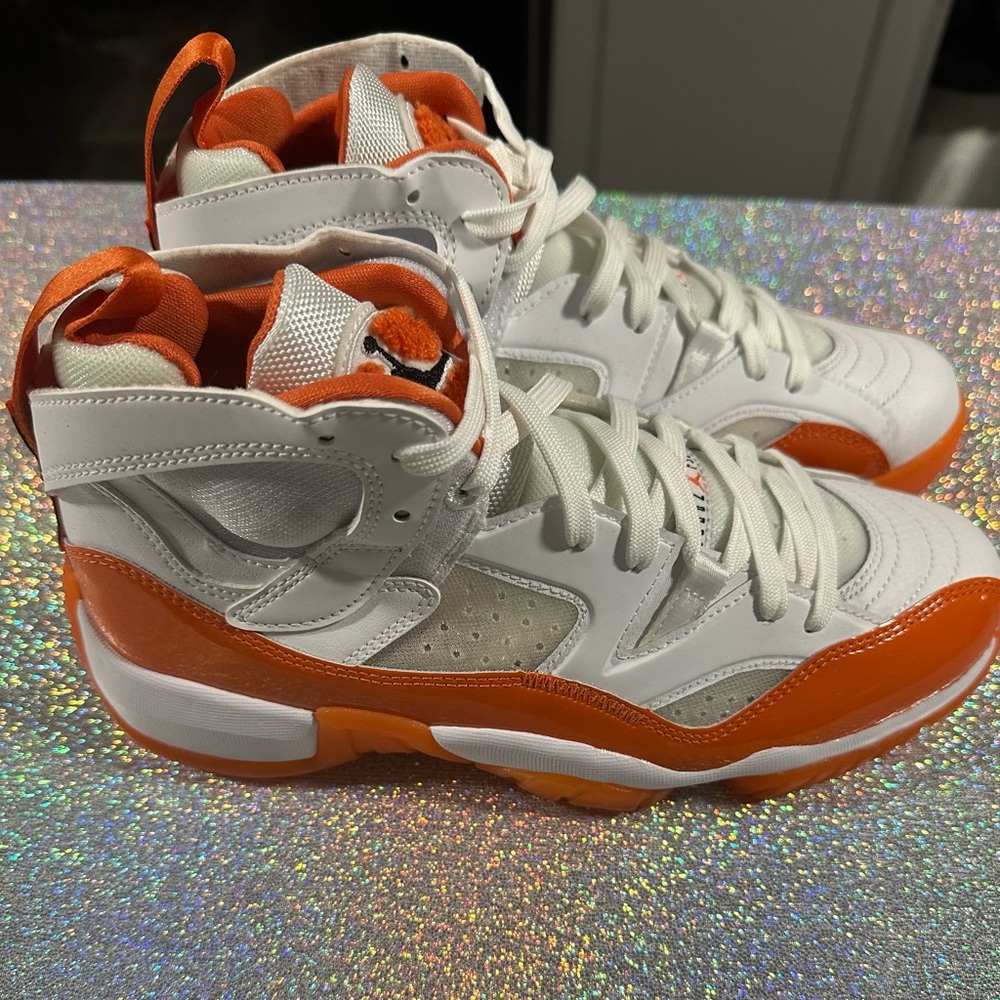 Women Jordan’s  High-Top Sneakers - White and Orange